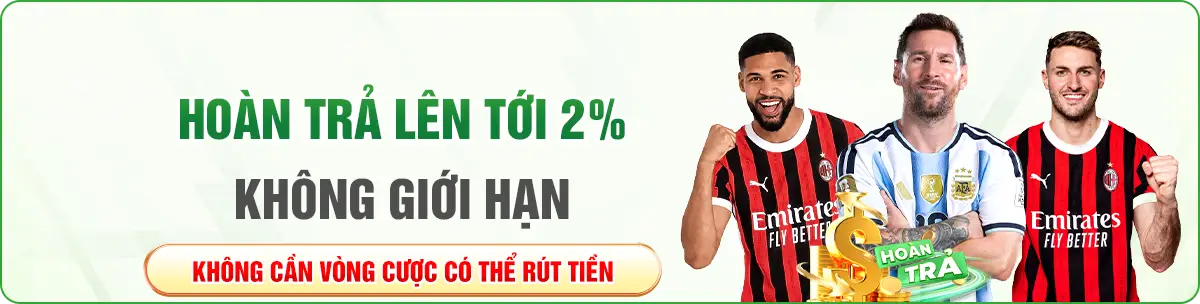 OK9 hoàn tiền cược 2%